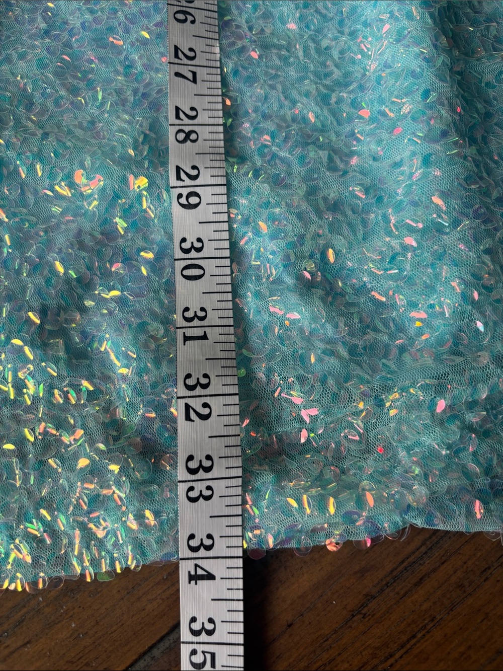 Midnight Doll size L Light Blue Sequin Spaghetti Strap Dress - Picture 15 of 16